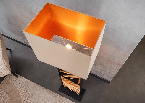 Põrandavalgusti EUPHORIA pruun / beež, 45x45xH165 cm