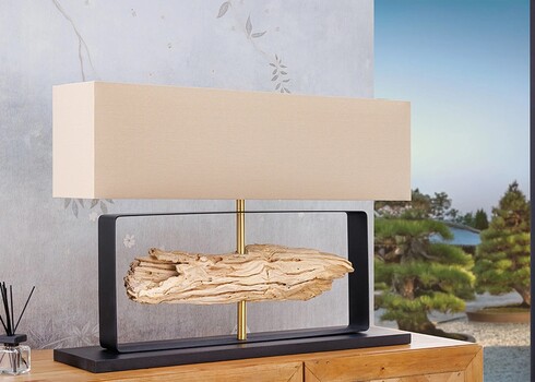 Lauavalgusti ROUSILIQUE beež / must, 80x20xH62 cm, E27