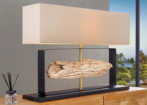 Lauavalgusti ROUSILIQUE beež / must, 80x20xH62 cm, E27