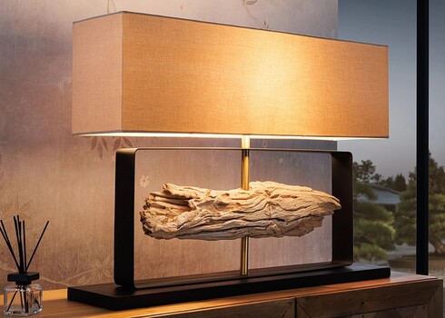 Lauavalgusti ROUSILIQUE beež / must, 80x20xH62 cm, E27