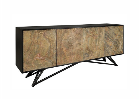 Kummut SOUL naturaalne pruun kivi / must, 175x38xH75 cm