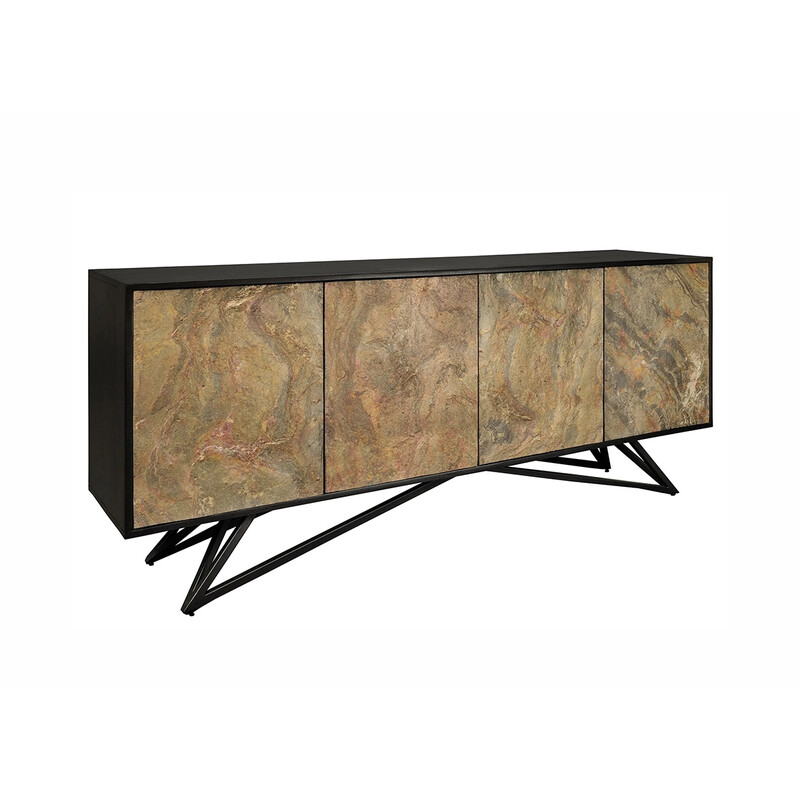 Kummut SOUL naturaalne pruun kivi / must, 175x38xH75 cm