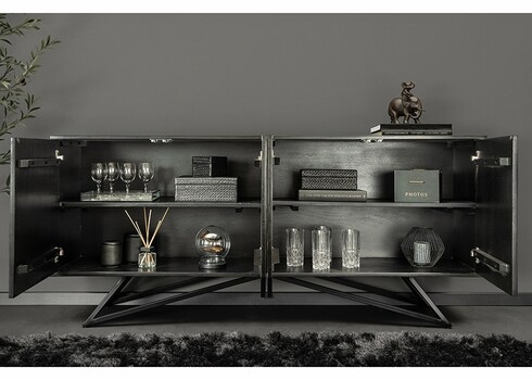 Kummut SOUL naturaalne pruun kivi / must, 175x38xH75 cm