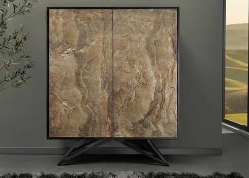 Kapp SOUL naturaalne pruun kivi / pruun, 100x38xH120 cm