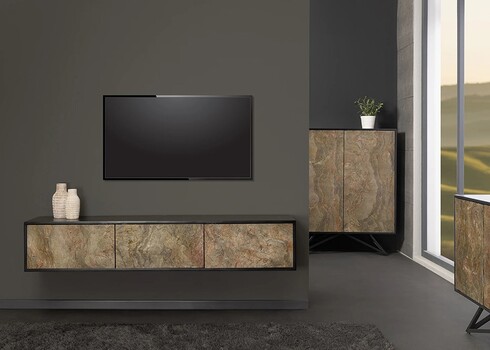 Tv-alus SOUL naturaalne pruun kivi / must, 160x33xH29 cm