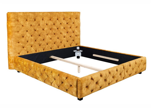 Voodi CHESTERFIELD kollane, 160x200 cm