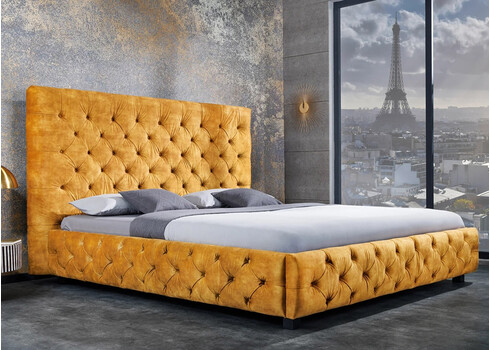 Voodi CHESTERFIELD kollane, 160x200 cm