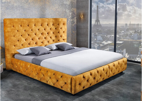 Voodi CHESTERFIELD kollane, 160x200 cm