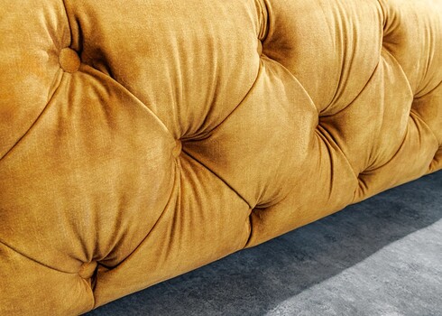 Voodi CHESTERFIELD kollane, 160x200 cm