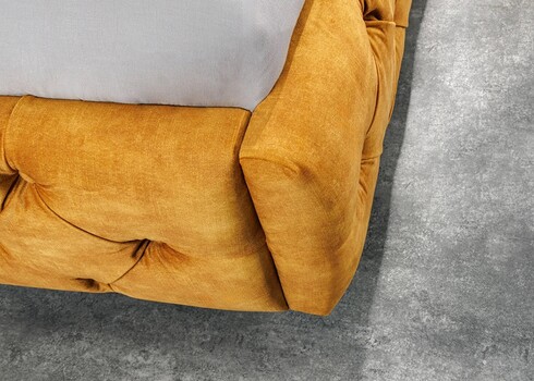 Voodi CHESTERFIELD kollane, 160x200 cm