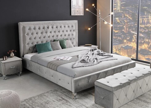 Voodi EXTRAVAGANCIA hõbehall, 180x200 cm