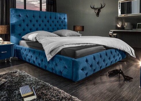 Voodi CHESTERFIELD sinine, 180x200 cm
