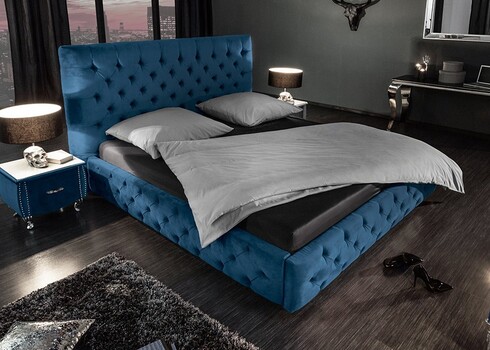 Voodi CHESTERFIELD sinine, 180x200 cm