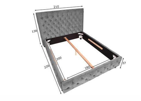 Voodi CHESTERFIELD hall, 180x200 cm