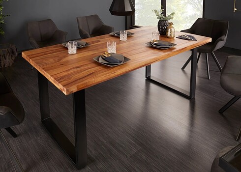 Söögilaud CRAFT sheesham / must, 200x90xH77 cm
