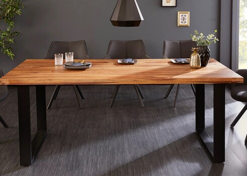 Söögilaud CRAFT sheesham / must, 200x90xH77 cm