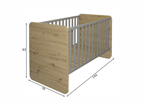 Beebivoodi LILLY tamm / kriidihall, 73x144xH93 cm