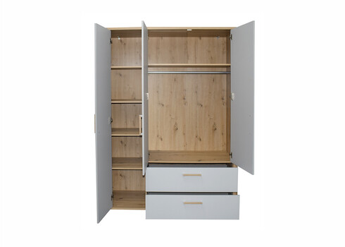 Riidekapp LILLY tamm / kriidihall, 138x51xH189 cm