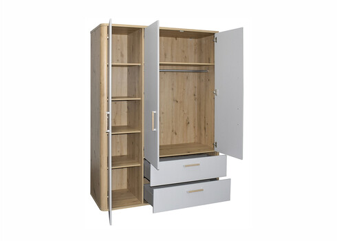 Riidekapp LILLY tamm / kriidihall, 138x51xH189 cm