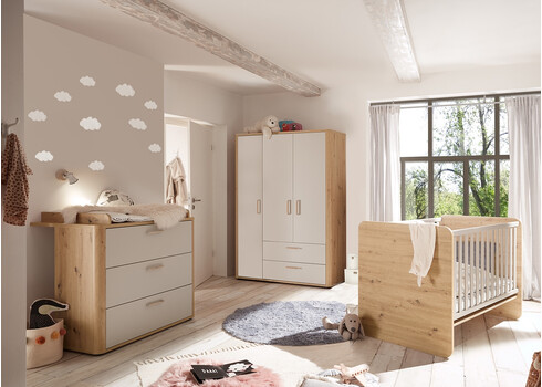 Riidekapp LILLY tamm / kriidihall, 138x51xH189 cm