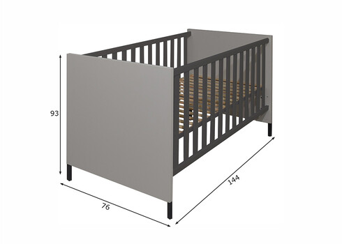 Beebivoodi OLAF kriidihall / antratsiit, 76x144xH93 cm