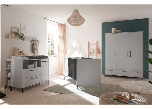 Kummut mähkimisalusega OLAF kriidihall, 119x45-77xH91-99 cm