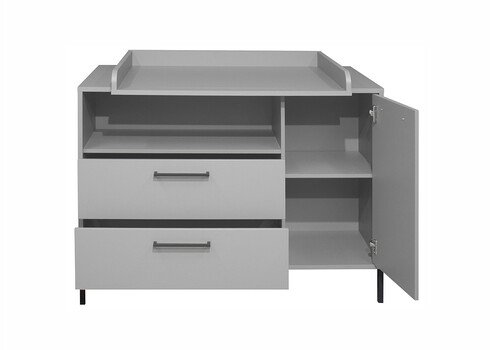 Kummut mähkimisalusega OLAF kriidihall, 119x45-77xH91-99 cm