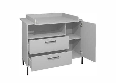 Kummut mähkimisalusega OLAF kriidihall, 119x45-77xH91-99 cm