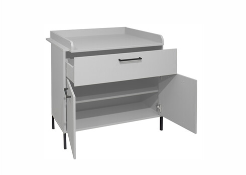 Kummut mähkimisalusega OLAF kriidihall, 101x45-77xH91-99 cm