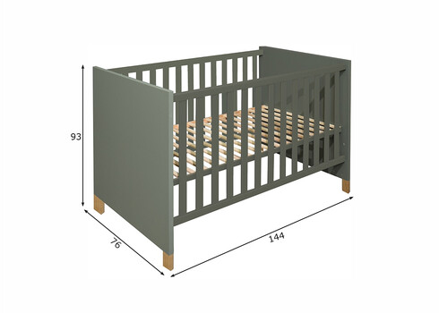 Beebivoodi OLI roheline / tamm, 76x144xH93 cm