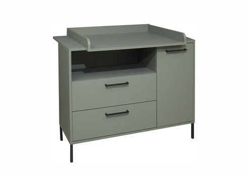 Kummut mähkimisalusega OLE roheline, 119x45-77xH91-99 cm