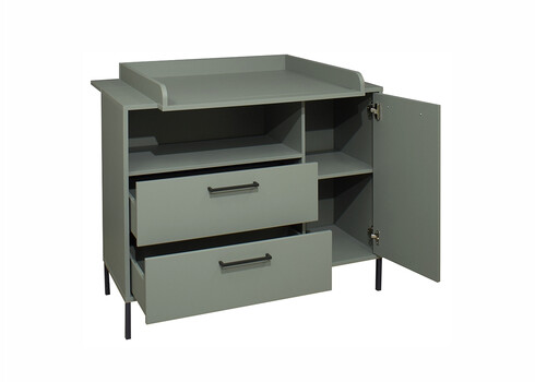 Kummut mähkimisalusega OLE roheline, 119x45-77xH91-99 cm