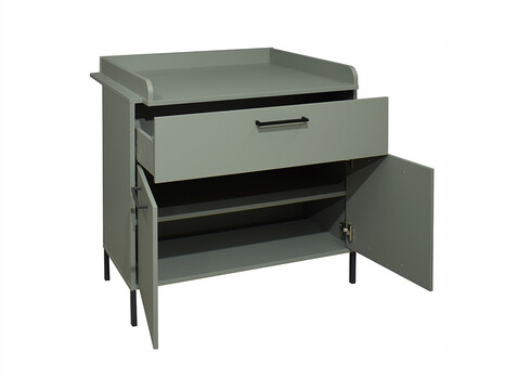 Kummut mähkimisalusega OLE roheline, 101x45-77xH91-99 cm