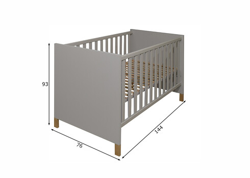 Beebivoodi OLIVIA kriidihall / tamm, 76x144xH93 cm