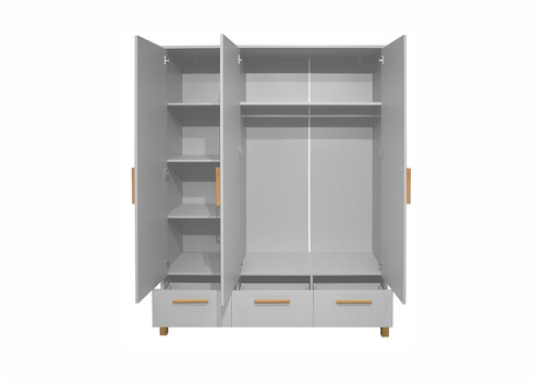 Riidekapp OLIVIA kriidihall / tamm, 148x51xH195 cm