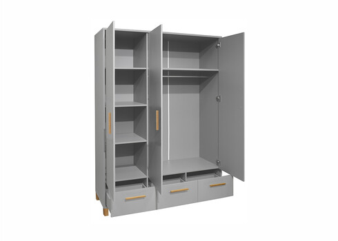 Riidekapp OLIVIA kriidihall / tamm, 148x51xH195 cm