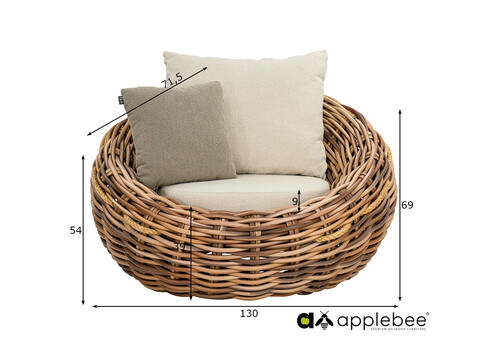 Tugitool Apple Bee COCOON kubu / beež, 130x130xH76 cm