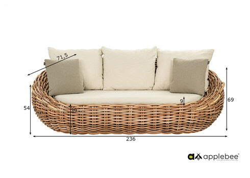 Aiadiivan Apple Bee COCOON kubu / beež, 236x130xH76 cm