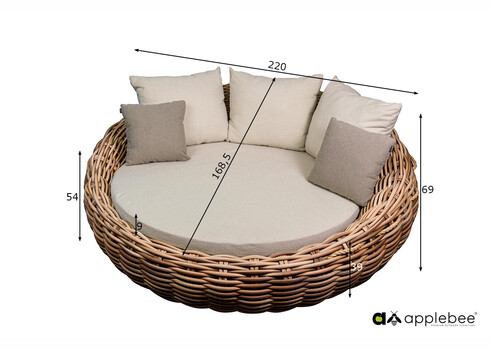 Aiadiivan Apple Bee COCOON kubu / beež, 220x220xH76 cm