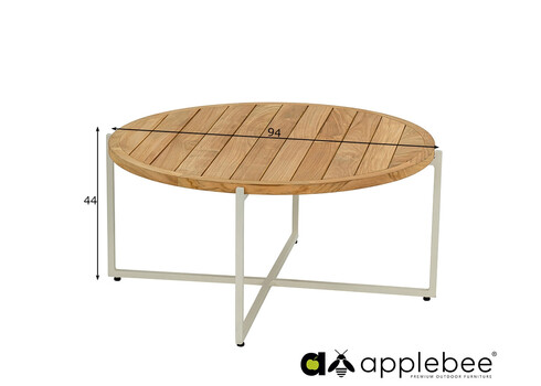 Diivanilaud Apple Bee CONDOR valge / tiik, D94xH44 cm