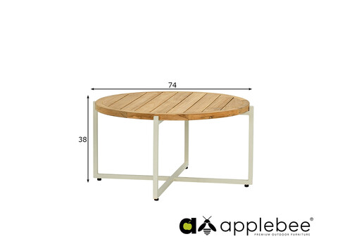 Diivanilaud Apple Bee CONDOR valge / tiik, D74xH38 cm