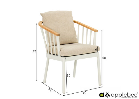 Aiatool Apple Bee CONDOR valge / beež, 60x51xH76 cm