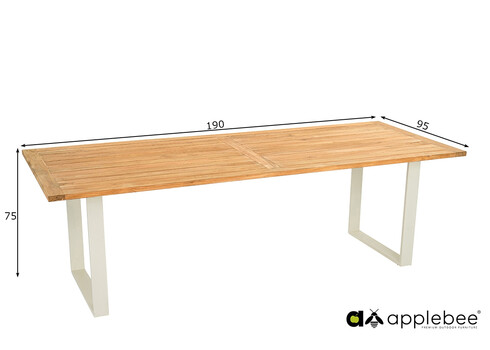 Söögilaud Apple Bee CONDOR valge / tiik, 240x95xH75 cm