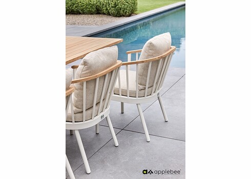 Söögilaud Apple Bee CONDOR valge / tiik, 190x95xH75 cm