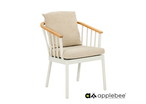 Aiamööbli komplekt Apple Bee CONDOR valge / beež, 6 tooli + laud
