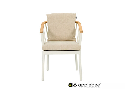 Aiamööbli komplekt Apple Bee CONDOR valge / beež, 6 tooli + laud