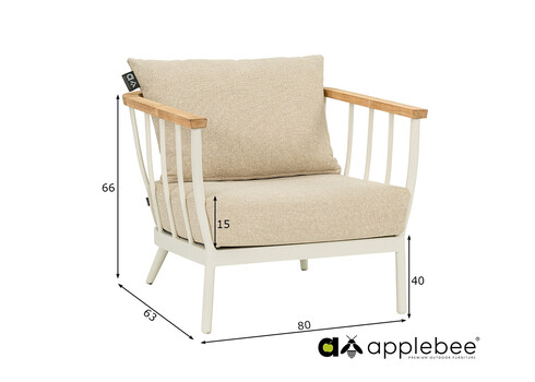 Tugitool Apple Bee CONDOR valge / beež, 78x81xH64 cm