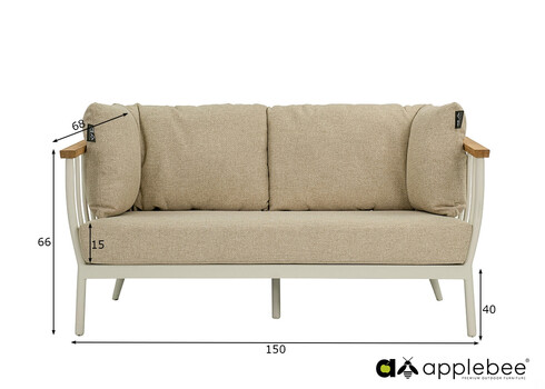 Diivan Apple Bee CONDOR valge / beež, 150x68xH66 cm