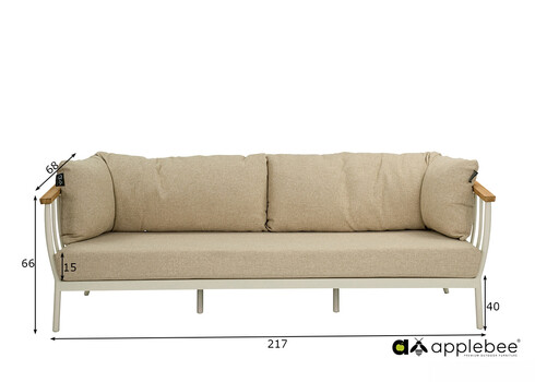 Diivan Apple Bee CONDOR valge / beež, 217x68xH66 cm