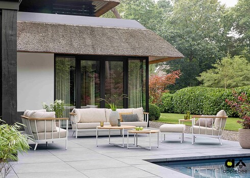 Tumba Apple Bee CONDOR valge / beež, 68x52xH40 cm